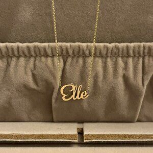 BNWT Baby Gold 14k Solid Yellow Gold Name Necklace - Elle